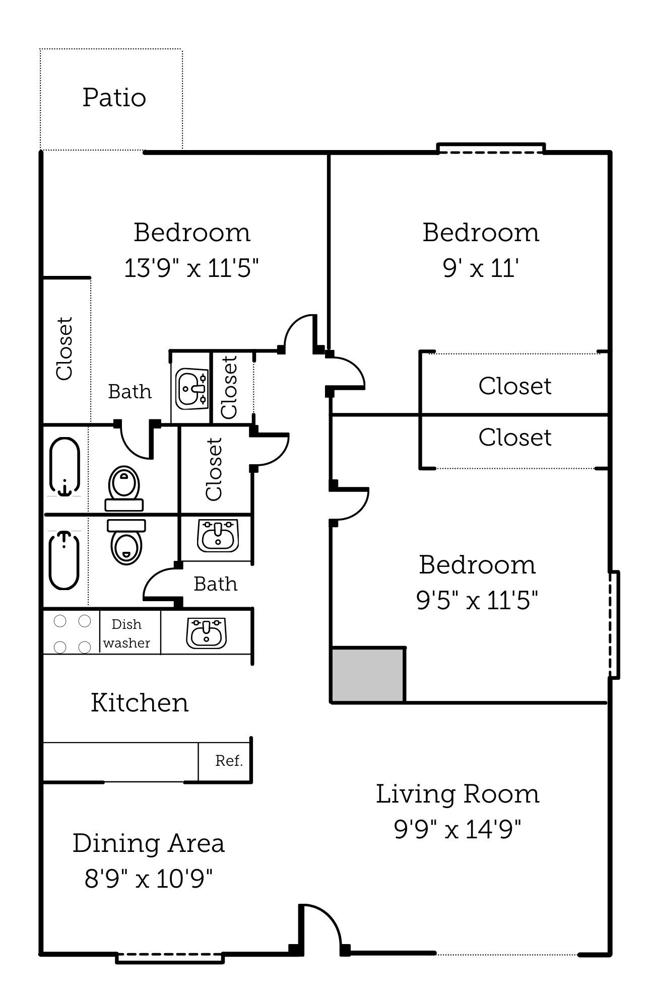Floor Plans of Chautauqua Apartments in Davis, CA